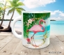 Mug personnalisable tasse flamant rose plage paradisiaque 