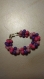 Bracelet 3 couleurs perles violet/rose/rose clair