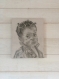 Tableau peinture portrait fillette africaine toile originale 41 x 33 cm