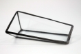 Distributeur de cartes de visite (verre transparent, soudure noire). design minimaliste pour déco d'intérieur graphique, industrielle...