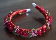 Serre-tête floral rouge idée cadeau noël