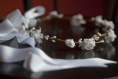Couronne de fleurs cheveux pour mariée et son bracelet assorti