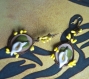 Boucles d'oreilles elfiques sur tons jaunes
