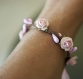Bracelets aux petites fleurs roses shabby chic