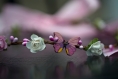 Couronne de fleurs cheveux modèle papillon décliné en rose