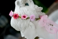 Couronne de fleurs cheveux rose shabby chic romantique