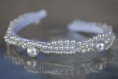 Diadème perlé blanc pour mariée, communiante ou demoiselle d'honneur