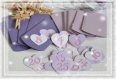 Calendrier de l'avent coeur - noël - 25 pochettes en papier - violet