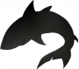 Requin 34x34 cm tableau ardoise pence bête