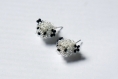 Boucles d'oreilles puces panda blanc et noir