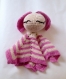 Mignon petit doudou - peluche étoile lapin rose et blanc fait en crochet, amigurumi