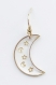 Boucles d’oreilles lune en résine époxy, fond transparent avec des motifs lune et étoile