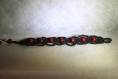 Bracelet micro macramé en howlite rouge