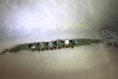 Bracelet  agate verte mousse en macramé / pierre naturelle