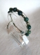 Bracelet perle agate de dragons vert /macramé