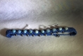 Bracelet  macramé en hémimorphite bleu translucide / pierre naturelle