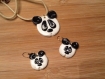 Parure collier et boucles d'oreilles panda