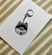 Porte clé ou bijou de sac adorable chien husky