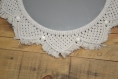 Miroir macramé beige corde et perles en bois diamètre 30 cm. personnalisable sur demande