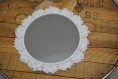 Miroir macramé blanc corde et perles diamètre 40. personnalisable sur demande