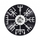 Horloge en disque vinyle 33 tours thème la boussole magique de vikings - runes