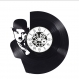 Horloge en disque vinyle 33 tours thème charlie chaplin