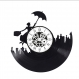 Horloge en disque vinyle 33 tours thème mary poppins