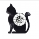 Horloge en disque vinyle 33 tours thème chat seul