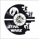 Horloge en disque vinyle 33 tours thème star wars étoile noire