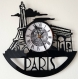 Horloge en disque vinyle 33 tours thème paris