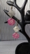 Boucles avec sequin fleuri rose et ivoire