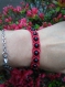 Bracelet ajustable macramé perles gemmes obsidienne noire