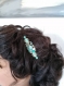 Accessoire coiffure turquoise lagon sur filigrane bronze poli esprit printanier