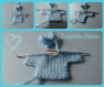 Layette rose poudré (e): petit tricot en forme de pull pour scrapbooking, faire part , déco miniature