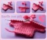 Layette : petit tricot en forme de pull pour scrapbooking, faire part , déco miniature,babyshower,bonbonnière