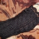 Mitaines gotique noire en laine tricotÉ À la main torsade