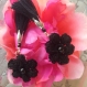 Bijoux créatifs : bijoux au crochet, bagues et clips floraux noirs, idées pour halloween