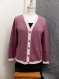Kit tricot machine -cardigan col v bordure contrastante - taille m