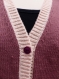 Kit tricot machine -cardigan col v bordure contrastante - taille m