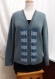Kit tricot machine - cardigan col v bande jacquard verticale - taille l