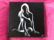 Toile peinture acrylique femme en clair obscur