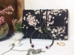 Pochette de rangement pour bijoux en coton japonais imprimé de fleurs de cerisier 