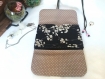Pochette de rangement pour bijoux en coton japonais imprimé de fleurs de cerisier 