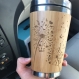 Tasse de voyage notes de pissenlit cadeau mug en bois de bamboo dandelion notes 