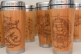 Tasse de voyage mug occult en bois de bamboo cadeau personnalisé avec le gravure 