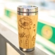  tasse de voyage coquelicots cadeau mug en bois de bamboo poppy row 