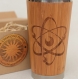 Atom tasse de voyage mug en bois de bamboo cadeau personnalisé avec le gravure au laser