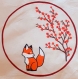 Grand totebag motif érable et renard personnalisé avec nom en japonais