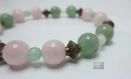 Bracelet femme pierres aventurine & quartz rose 8 mm