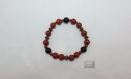Bracelet femme jaspe rouge & agate noire 8 mm